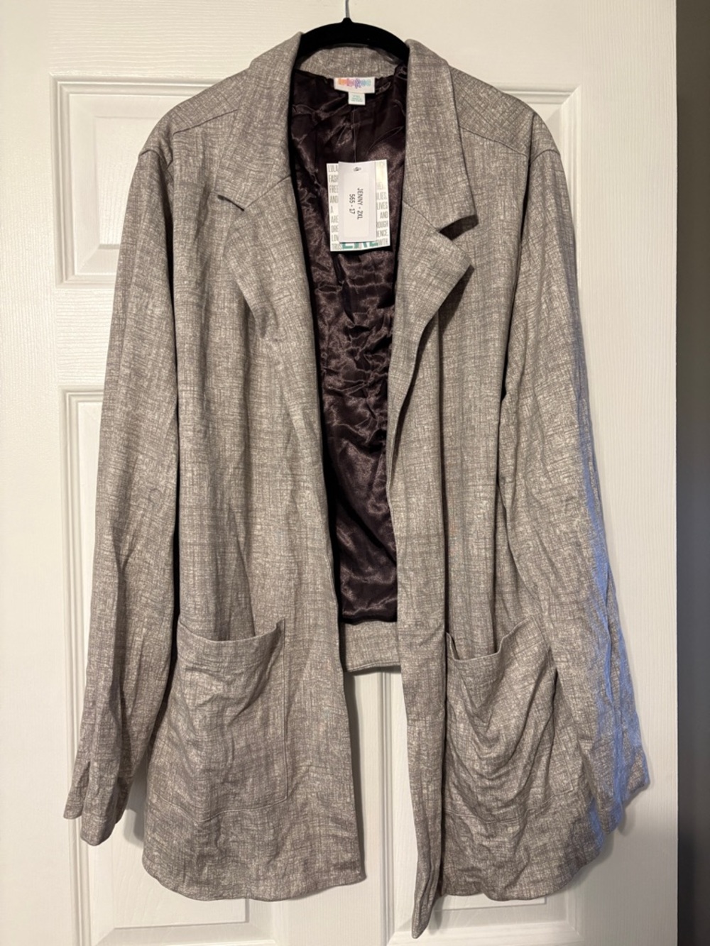LuLaRoe Light Gray Open-Front Blazer Jenny style